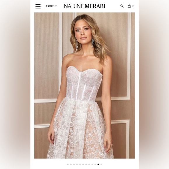 NWT Nadine Merabi White Lace Olivia dress - Picture 8 of 15